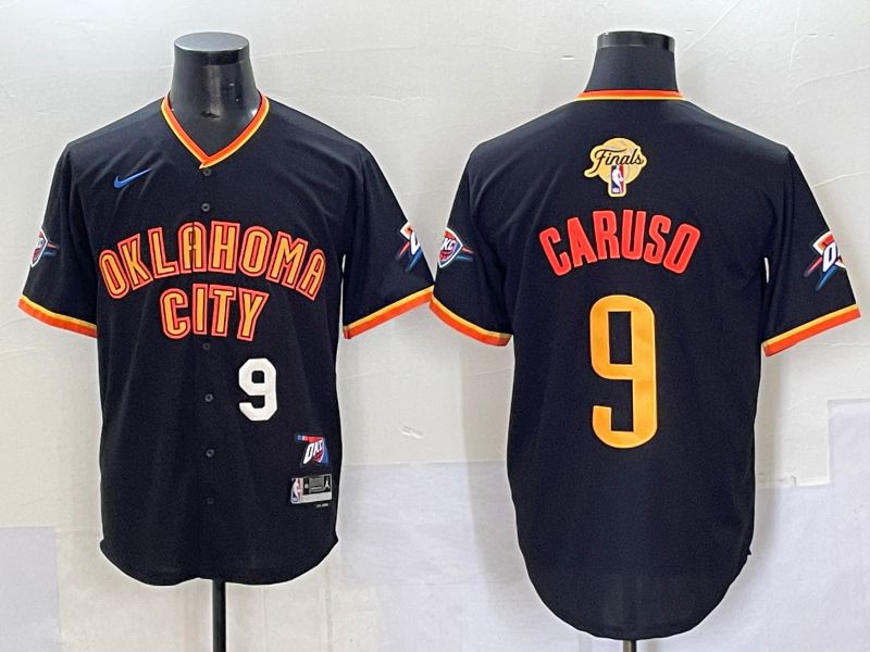 Men 2025 Oklahoma City Thunder #9 Caruso Black Nike Joint Name NBA Jersey style 23